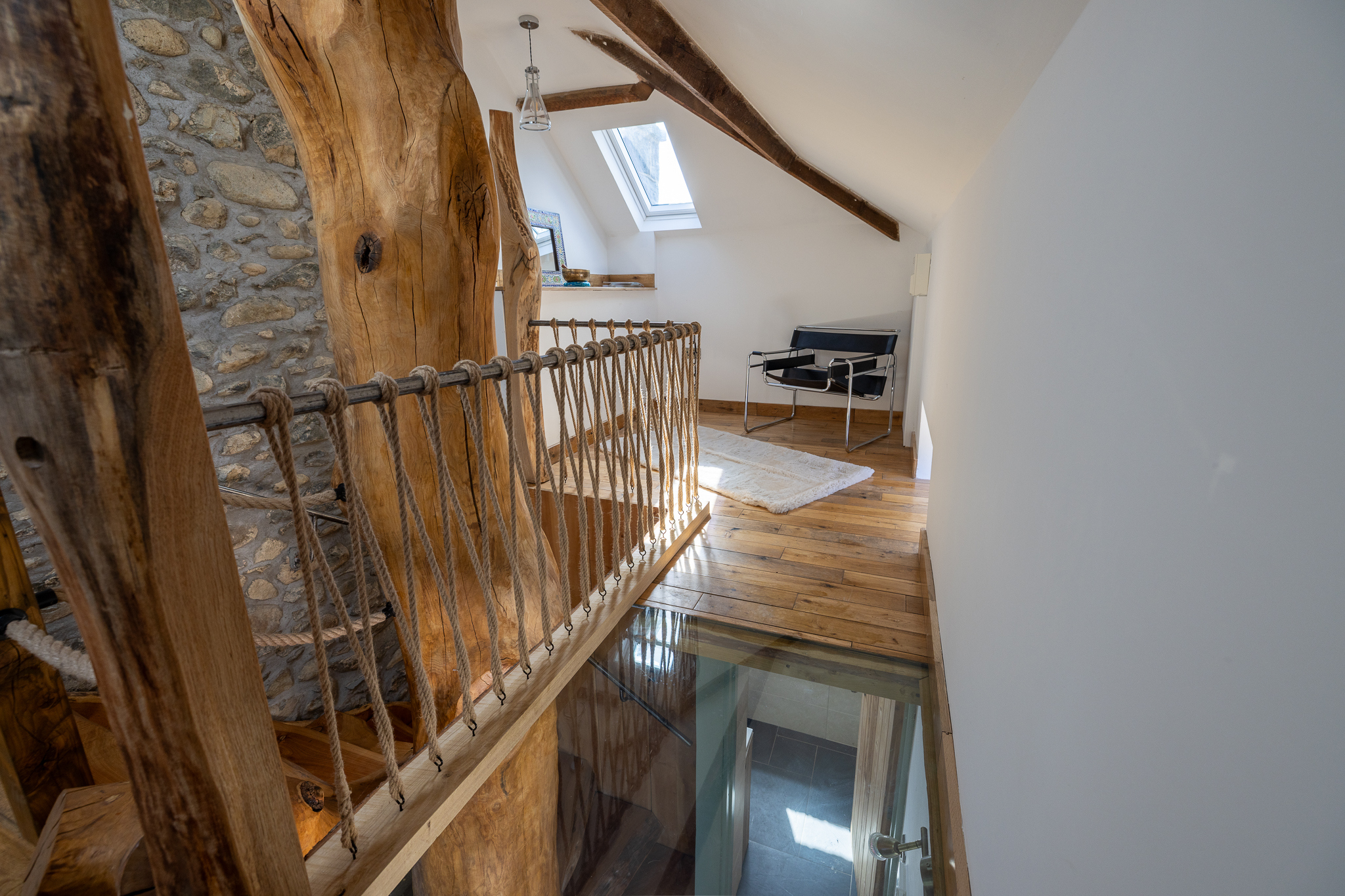 The upper gallery at The Tree of Life Cottage